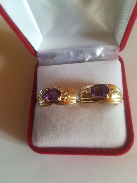 Серьги с золотой аправе