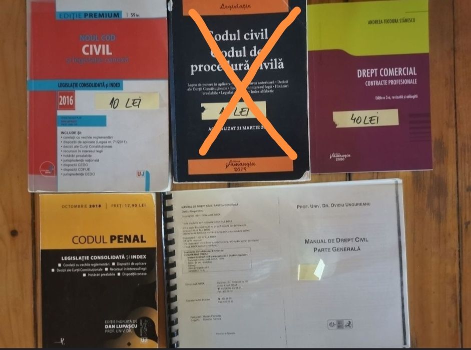 Codul civil, penal; drept civil, comercial, financiar; teste grila