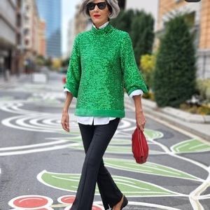 Зелена блуза с пайети ZARA