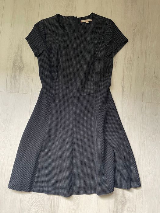 Rochie midi bleumarin cu buline