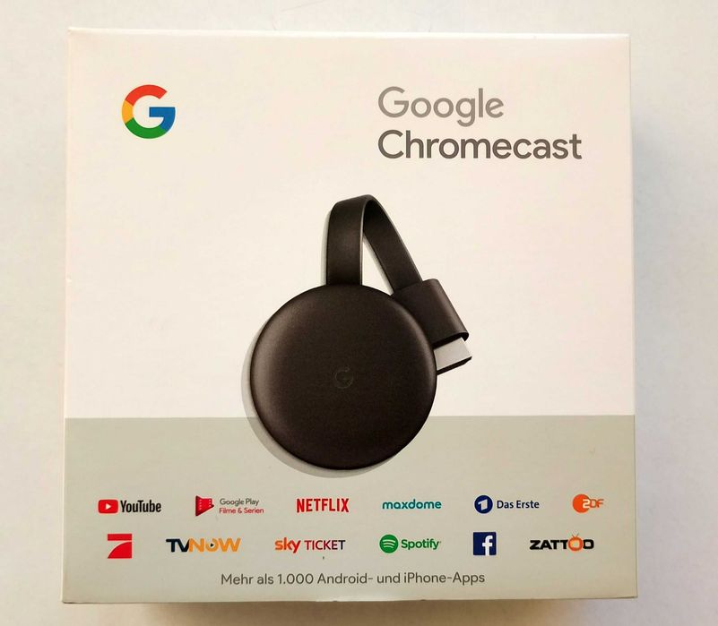 Оригинален Chromecast 3 + адаптор за мрежови кабел RJ45