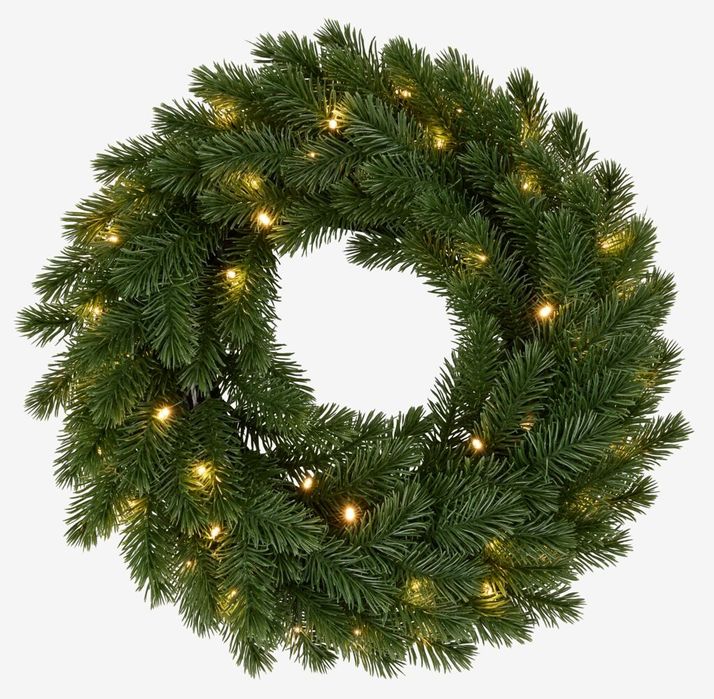 Коледен венец Fenris Jysk с лампички и таймер