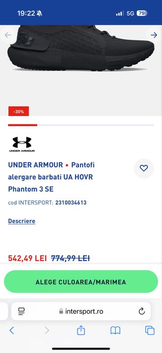 UNDER ARMOUR Pantofi alergare barbati UA HOVR Phantom 3 SE