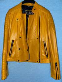 Jachetă de piele - Galben Muștar