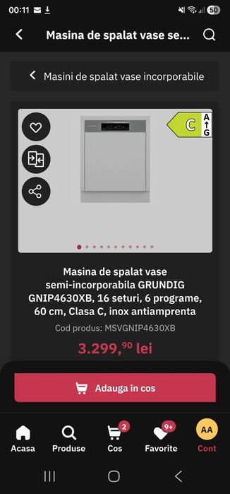 Maşină de spălat vase GRUNDIG GNIP4630XB