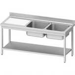 Stalgast - Chiuveta 2 cuve cu picurator stanga 1600 x 700 x 850 mm