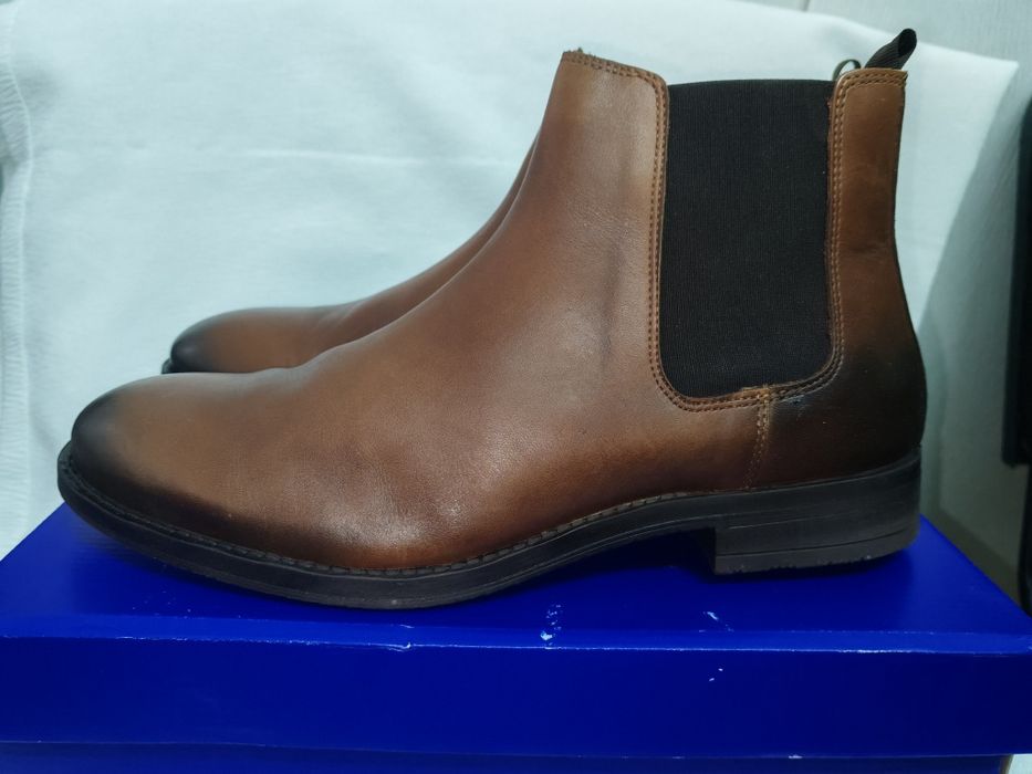 Удобни мъжки боти от естествена кожа Jack&Jones №46, 70 лв