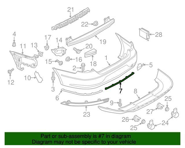 Ornament bara protectie, spoiler Volkswagen Passat Cc (357), 06.2008-02.2012, montare spate, centrala, RapidAuto