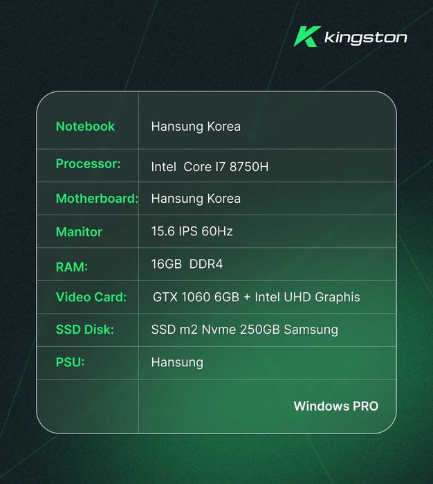 Intel Core i7 8750H GTX 1060 6GB