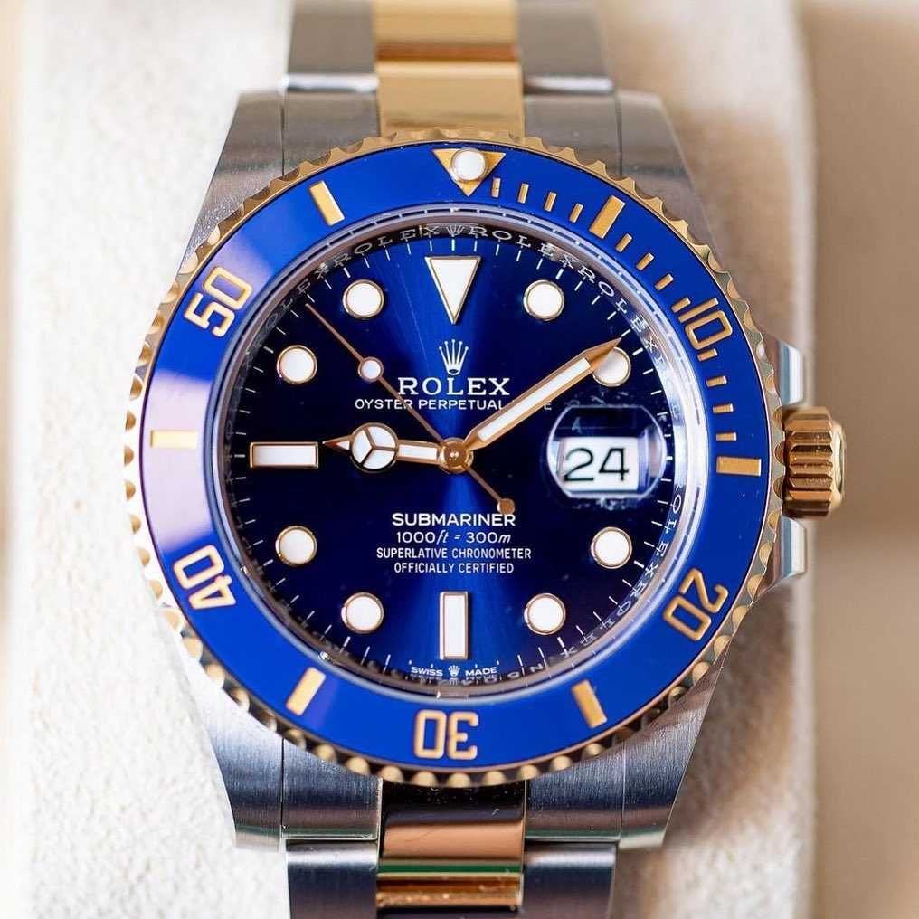 Часовници Rolex Submariner сребро злато синьо
