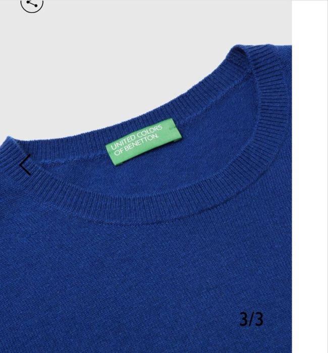 Мек и топъл пуловер Benetton, 100% мерино