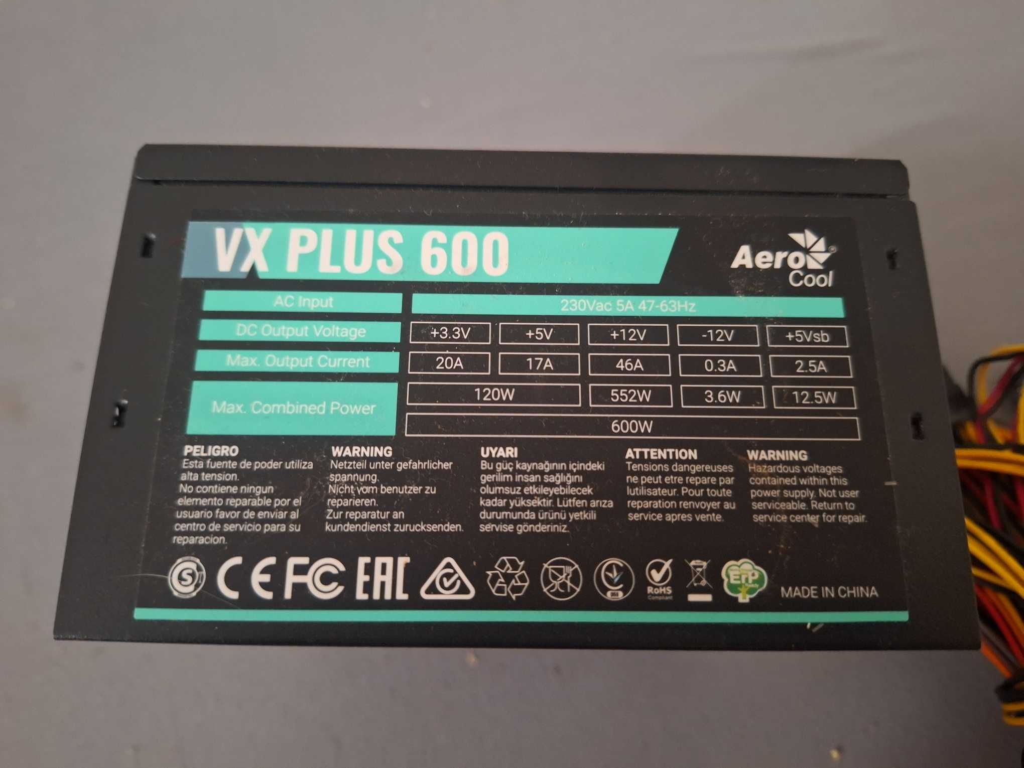 Блок Питания Aerocool VX PLUS 600