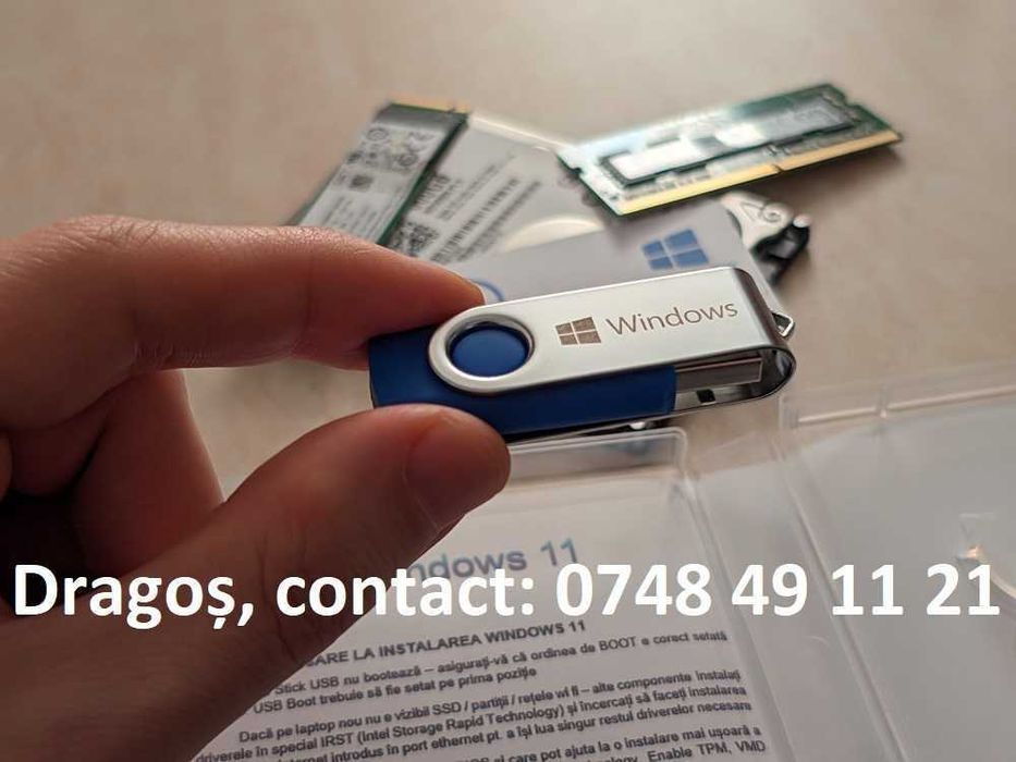 Stick-uri noi nouțe cu Windows 7, 8.1, 10 sau 11 Pro. Licență retail.