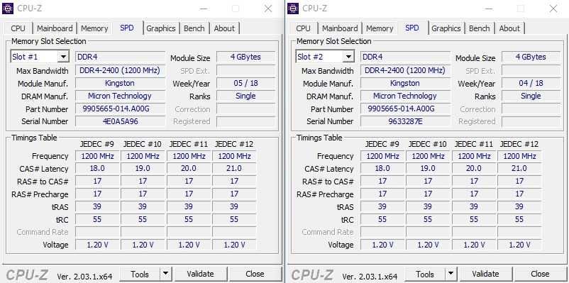 Kingston ValueRAM 8GB (2x 4GB) DDR4 2400MHz ram / рам памет