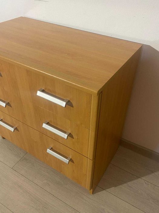 Comodă din Lemn cu 4 Sertare; Dulap TV Living Dormitor