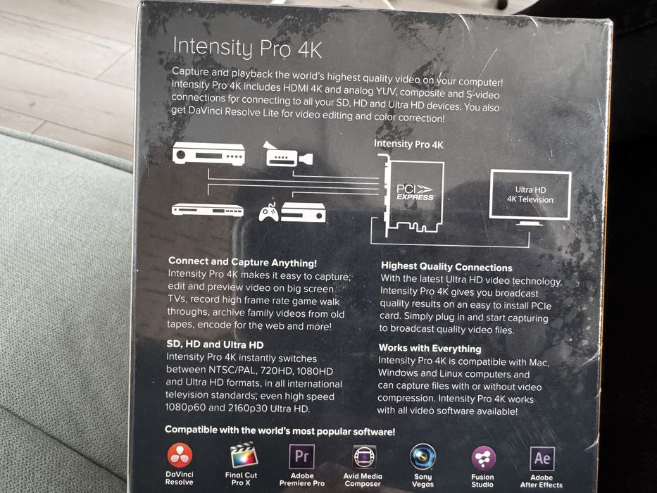 Placă de captură Blackmagic Design Intensity Pro 4K – Nouă, sigilată