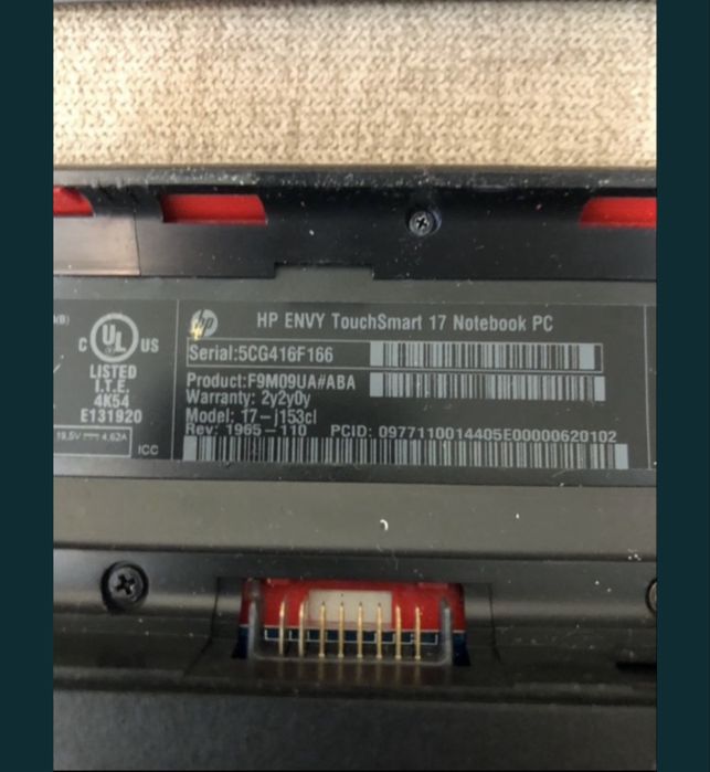 Laptop HP Envy TS touch 17” i7 4700 2,4Ghz 16gb/mem ram,1 terra hdd
