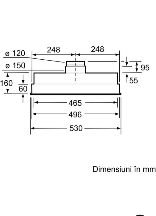 Hota incorporabila Bosch DHL555BL, Putere de absorbtie 681 mc/h