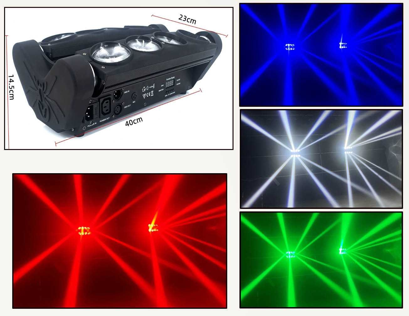 Moving Head Spider LED  8x15W DJ Dmx 7 R Noi Sigilate