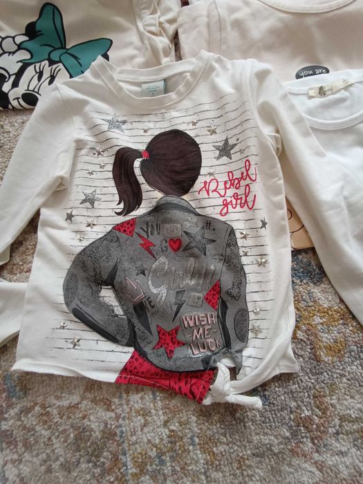 17 броя Памучни блузки за момиче -110 р-р