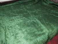 Плед ворсовый на диван или кровать новый зеленого цвета