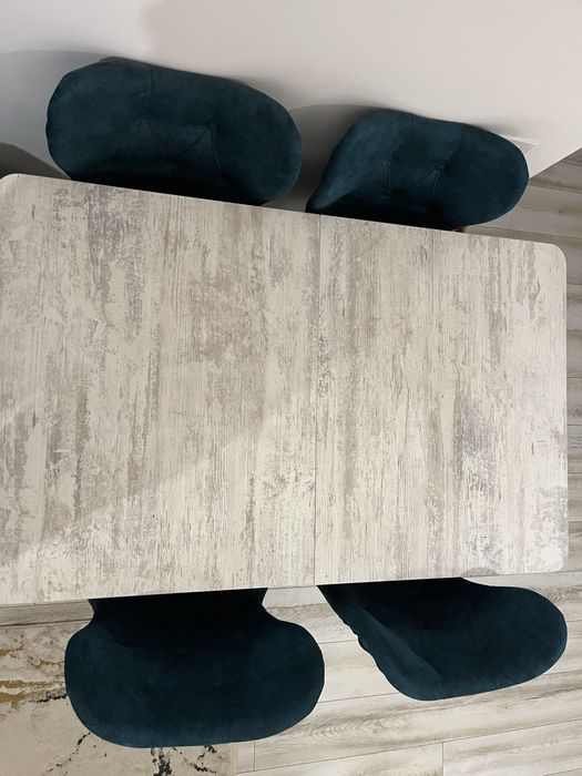 Set Masa Extensibila cu 6 scaune, Lord Modella Turcuaz, 170x80x77cm