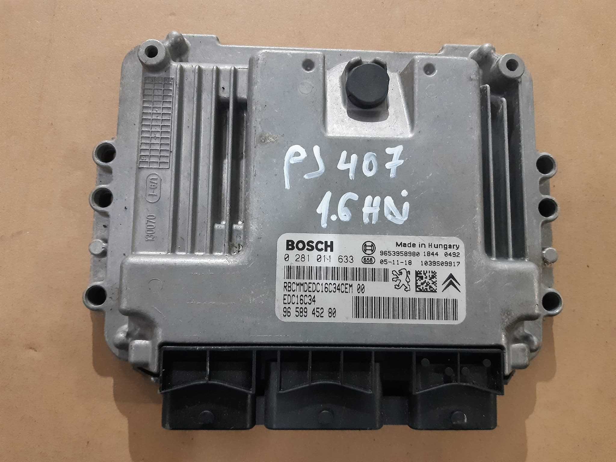 Calculator motor/ecu Peugeot 407 1.6 hdi cod 0281011633