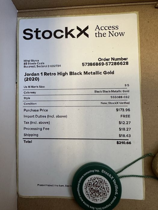 Jordan 1 Metalic Gold