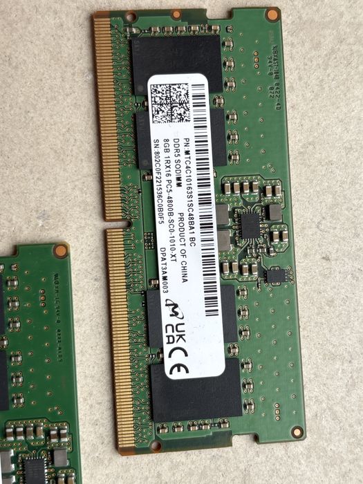 DDR5 2×8GB 4800MHz SODIMM – Лаптоп RAM, Перфектно състояние