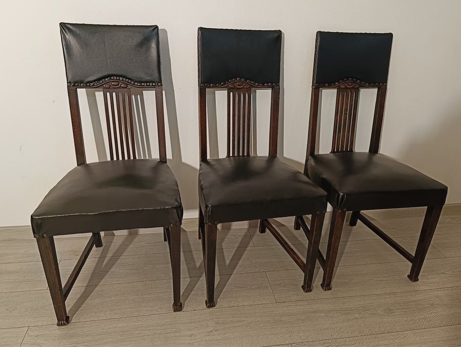9 Buc. Scaun Vintage din Lemn Masiv; Scaune Solide