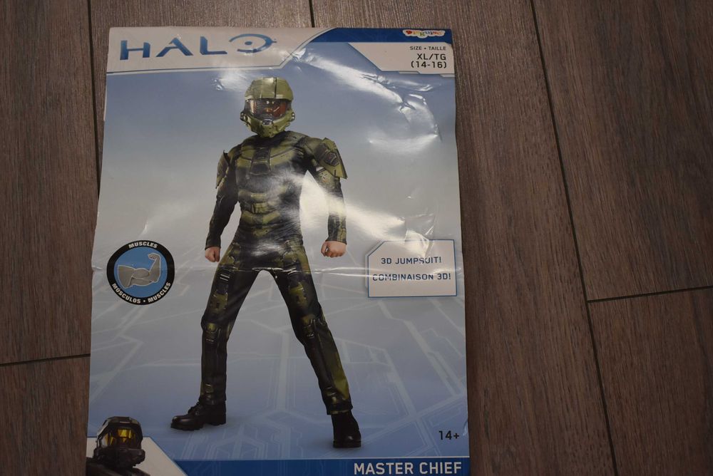Costum carnaval/ Halloween. HALO- combinezon de armată, cu mască