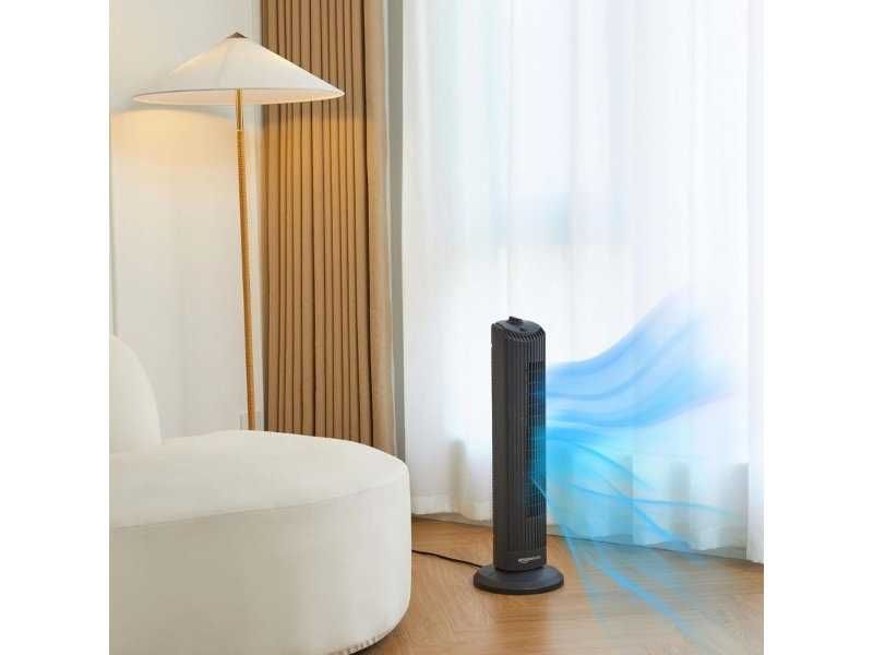 Колонен Вентилатор Тип Кула Amazon Basics DC1663-EU, 71 см, Черен