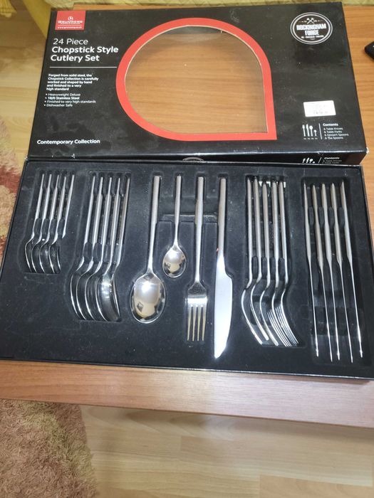 Set tacamuri, marca Grunwerg,  6 persoane, 24 piese,  inox , nou