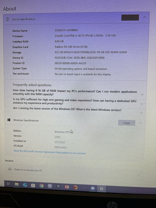 Компютър Lenovo ThinkCentre | i5 + RX 580 | SSD + HDD |