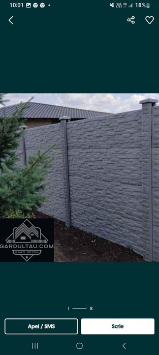 Garduri beton comprimat placi de gard stalpi beton gardultau.com