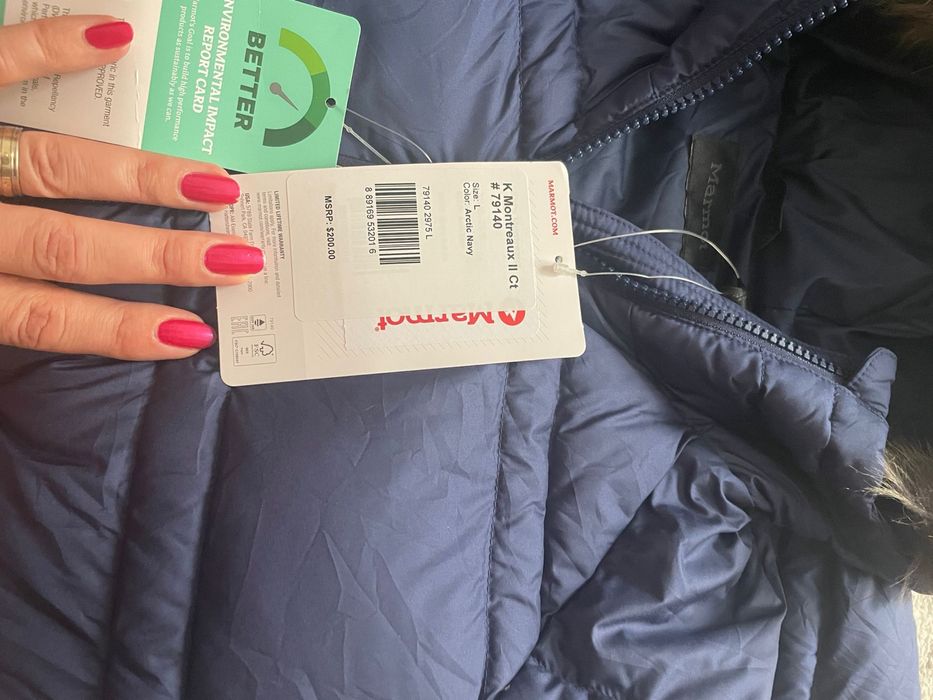 Vand geaca din puf Marmot , unisex, marimea L 8-12 ani arctic navy