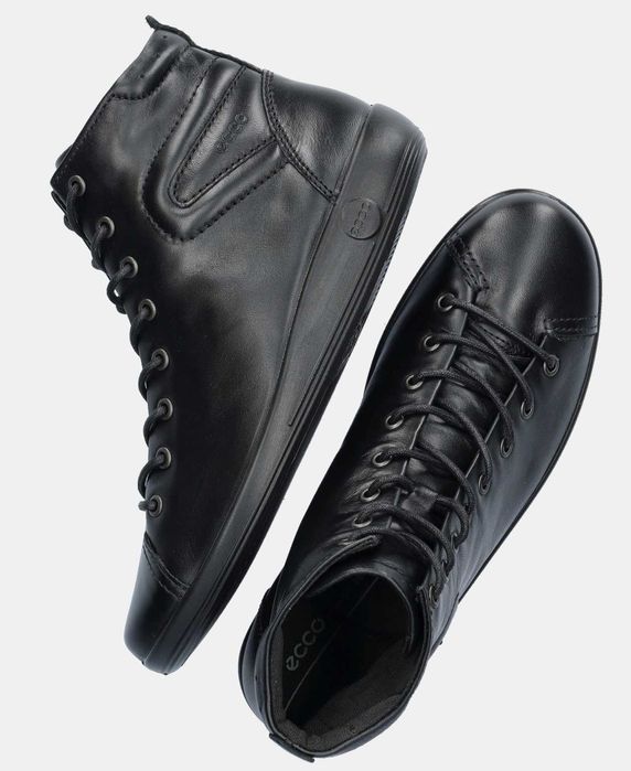 Нови дамски кожени боти ECCO, размер 38, черни