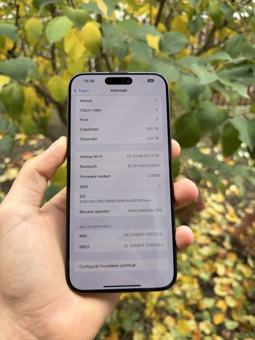 Vand iPhone 15 PRO MAX impecabil 1 TB memorie