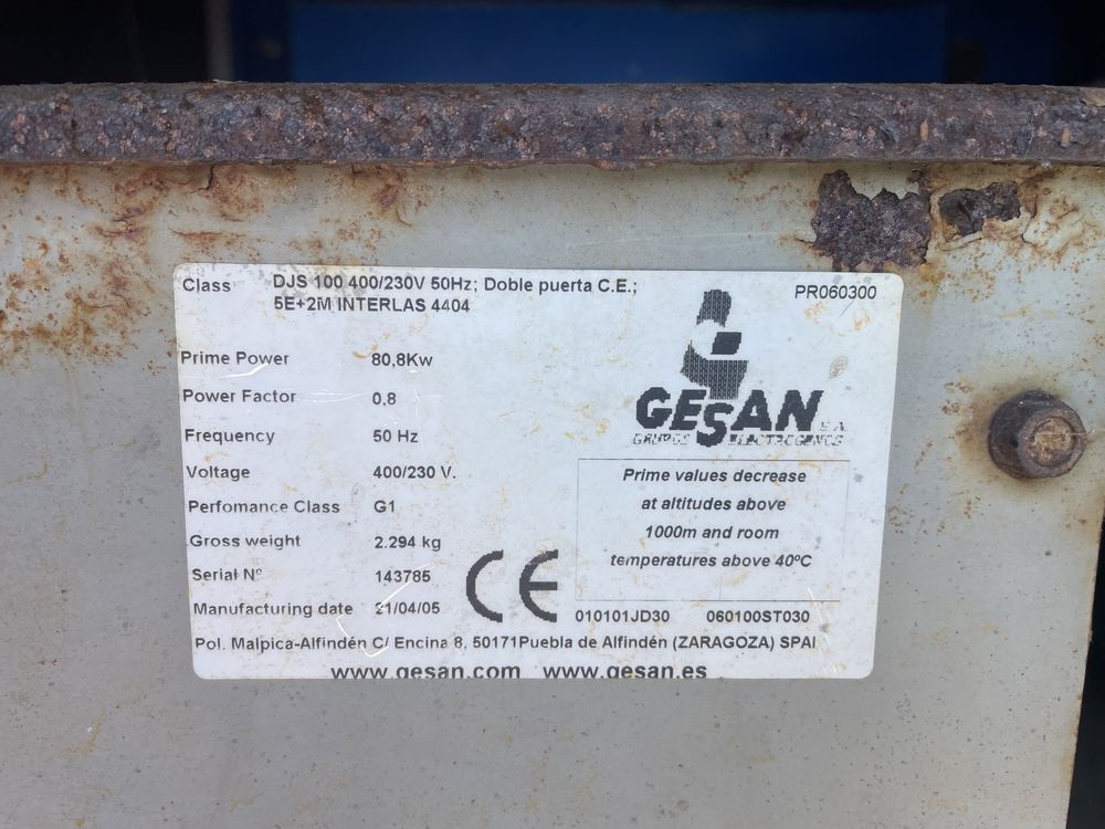 Generator Gesan DJS100 100 kva