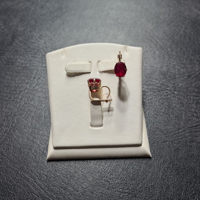 Серьги Золотые  Рубин 583