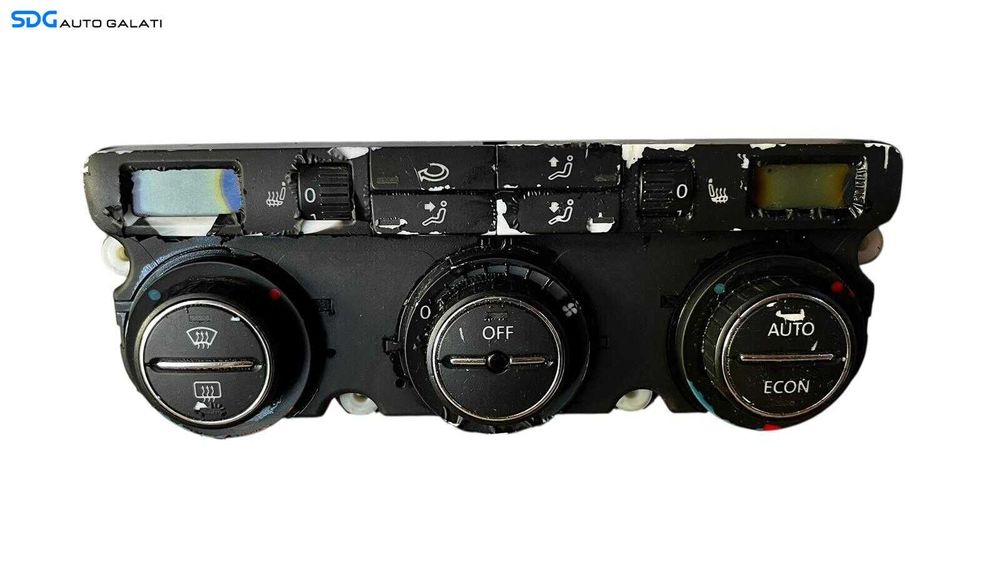 Panou Modul Unitate Comanda AC Aer Conditionat Clima Climatronic Dublu Dual Zone cu Incalzire in Scaun Scaune PENTRU PIESE Volkswagen EOS 2006 - 2010 (Butoane Exfoliate Display Stricat) [LC0624]