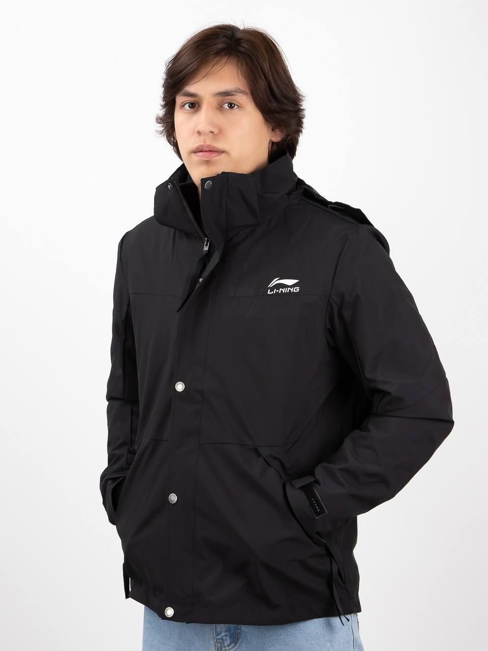 Куртка Li-ning, мужская с капюшоном, дождевик, водонепроницаемая