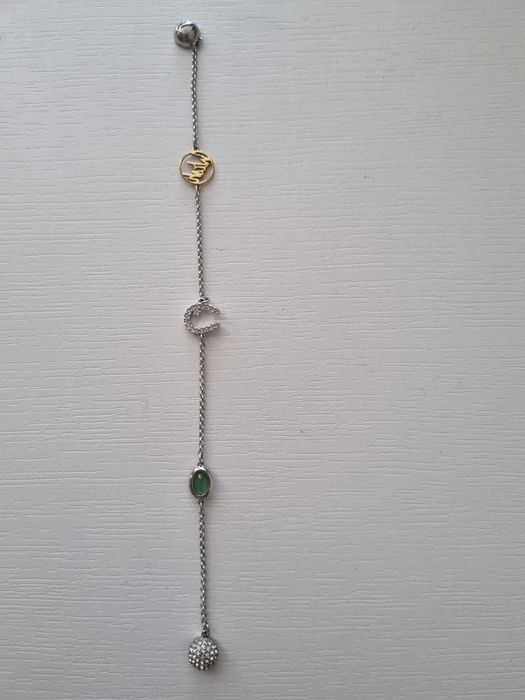 Сребърна гривна с магнитно закопчаване Сваровски