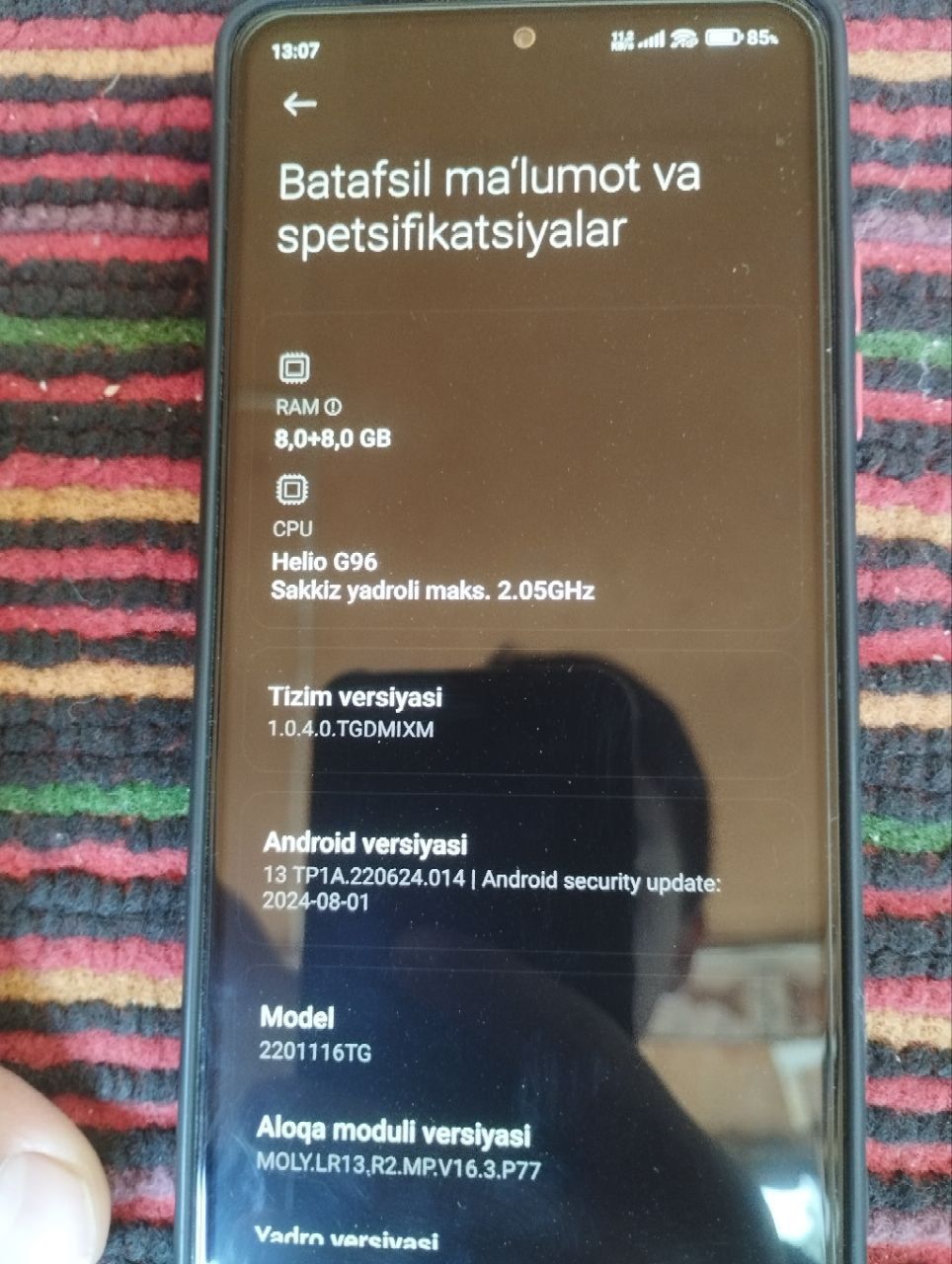 Redmi Note 11 Pro 8+8/128gb holati ideal hamma joyi radnoy