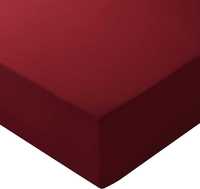 Долен чаршаф с ръб от микрофибър AmazonBasics, бордо, 135x190x30 cm