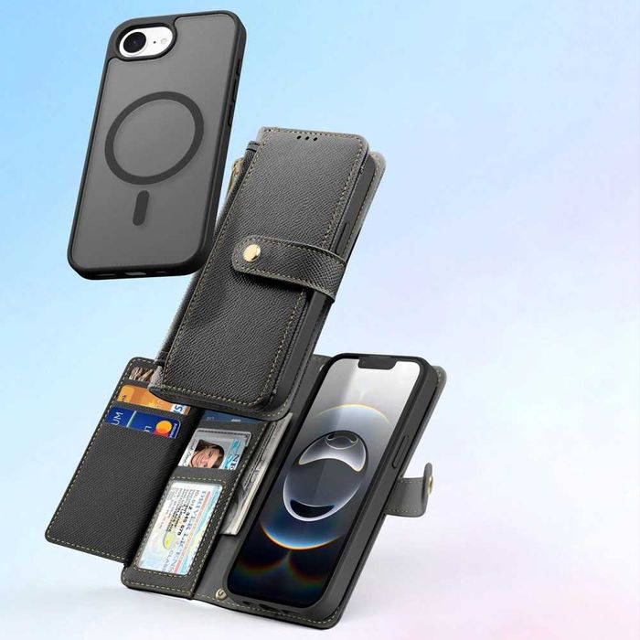 Husa antisoc carte portofel Galaxy S25 Ultra S24 S23 iPhone 16 Pro Max