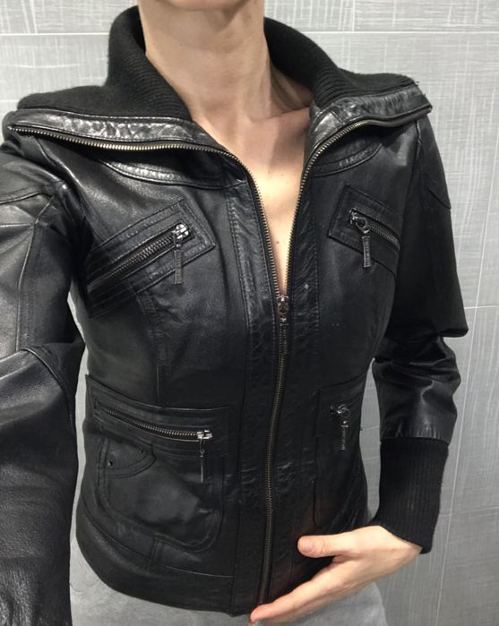 Късо яке естествена кожа Tally Weijl (S)