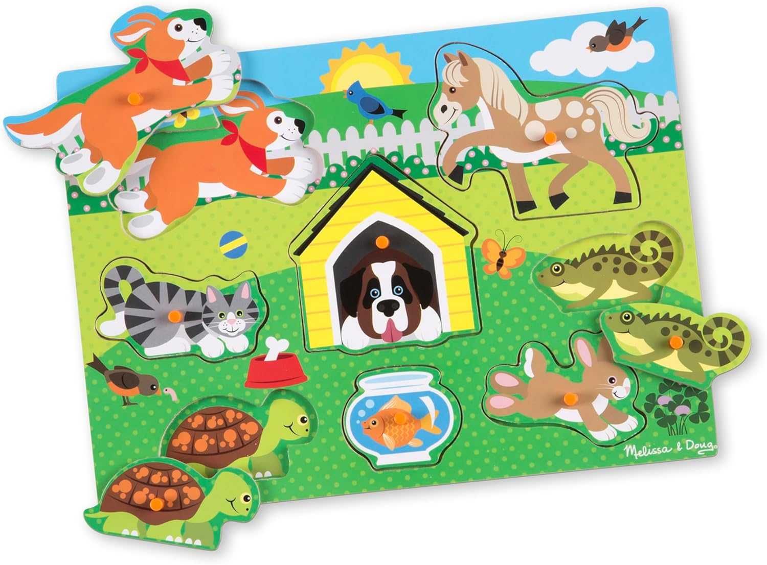 Дървена дъска за активности Дървен пъзел Melissa & Doug - 6 вида