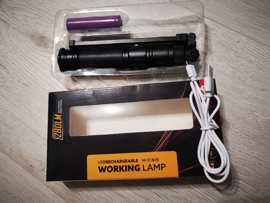 Lampa de lucru metalica/pliabila incarcare USB, magnetica cu led COB