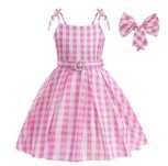 Rochie rochita BARBIE film roz NOUA 7 8 9 10 11 ani